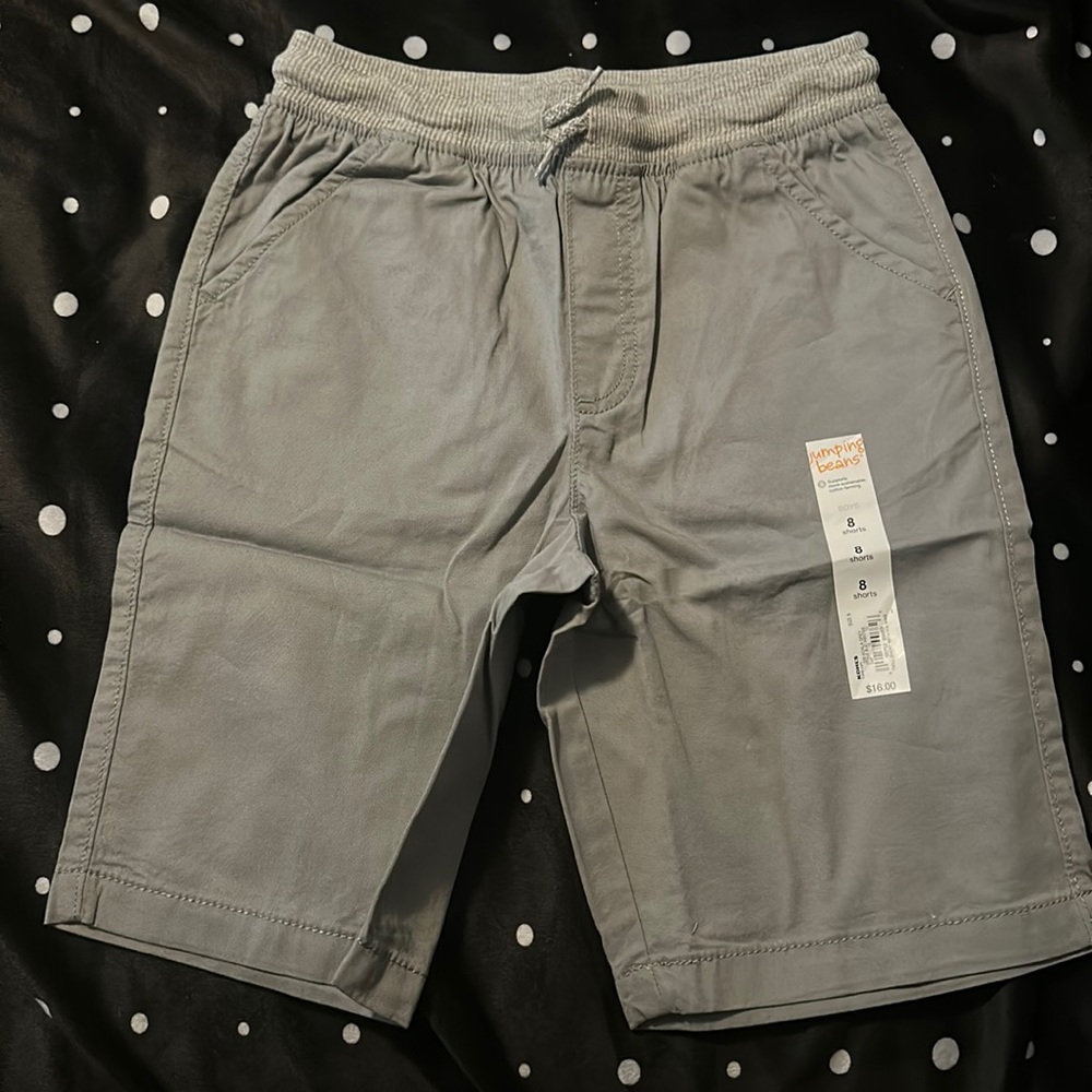 JUMPING BEANS TWILL SHORTS: GRAY: NEW WITH TAGS: SIZE 8